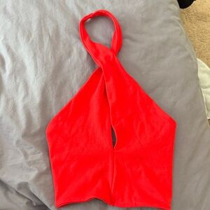 Zara Vibrant Red Halter Top